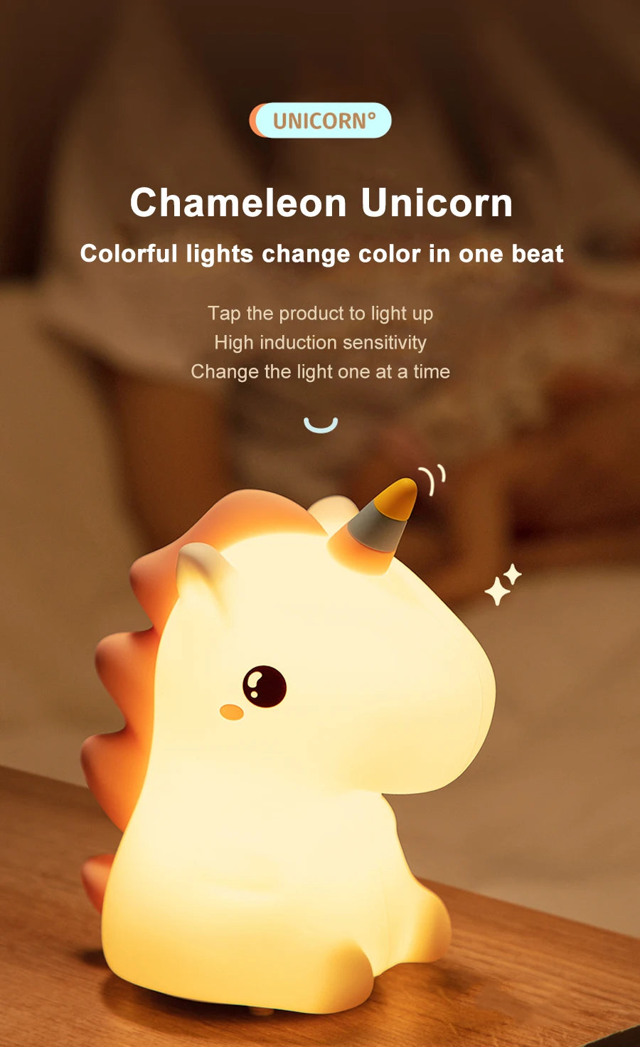 Unicorn Silicone Night Light Rechargeable