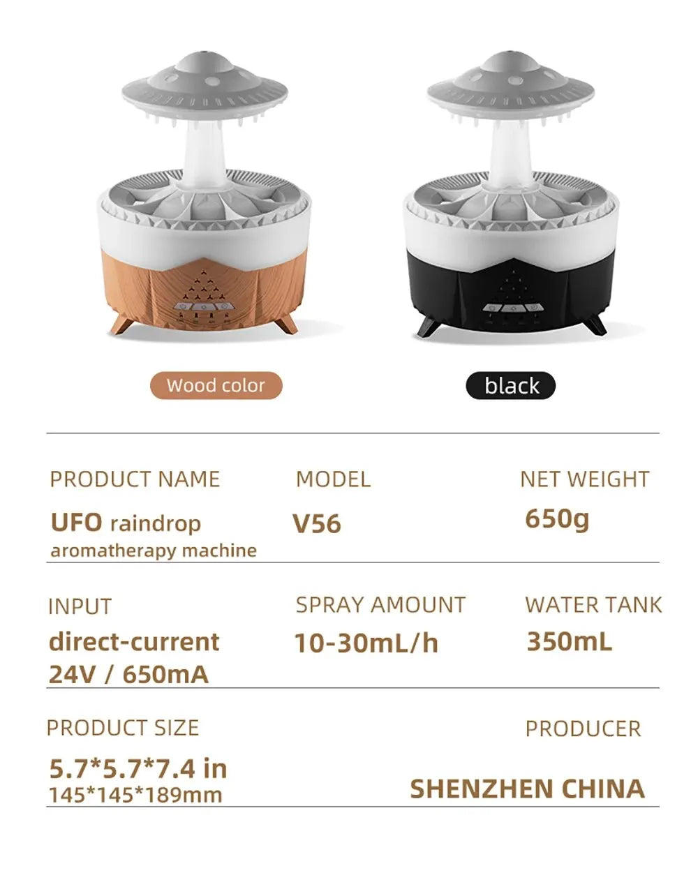 UFO Humidifier Aromatherapy Diffuser Lamp