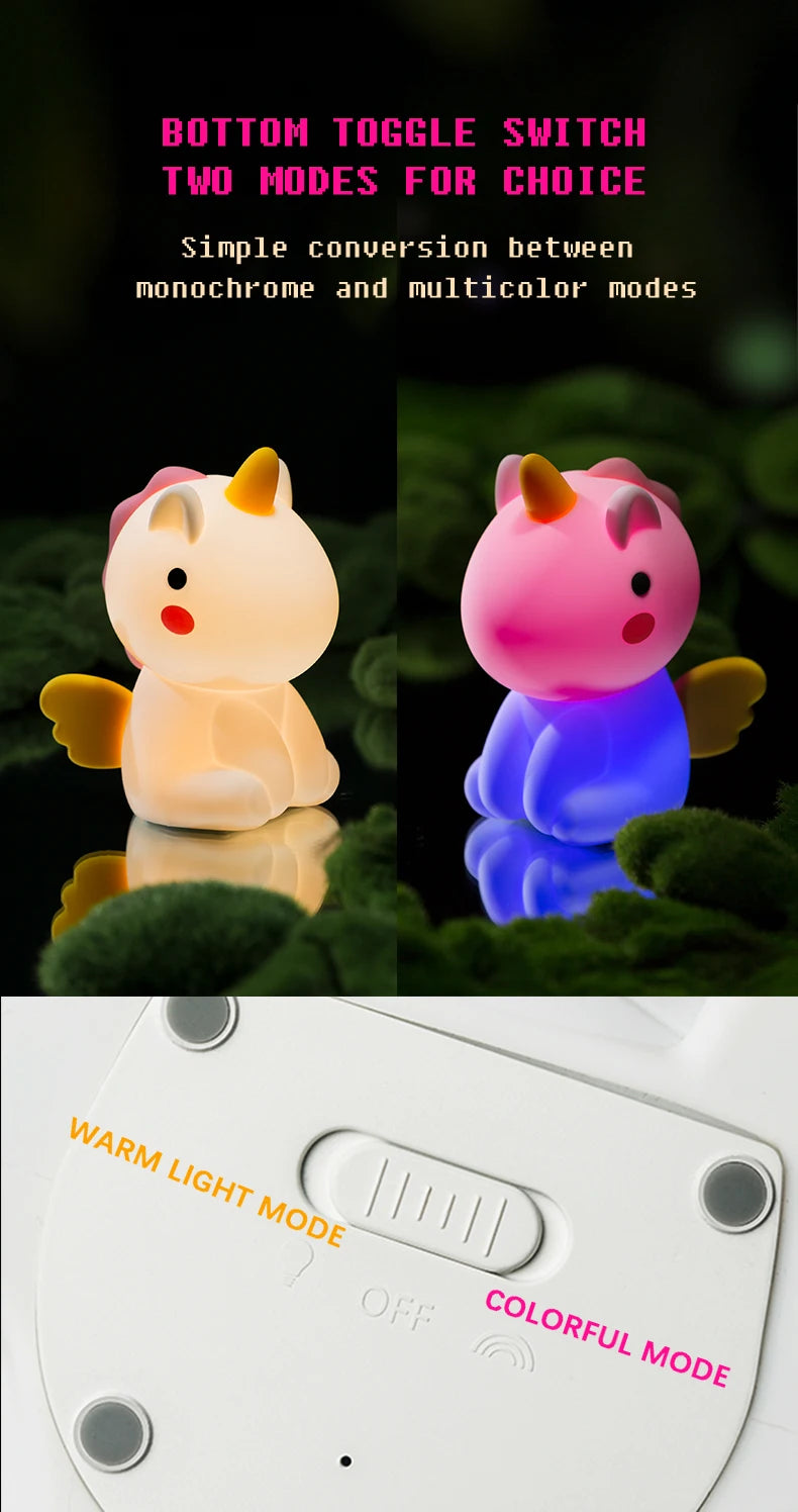 Unicorn Silicone Night Light Rechargeable