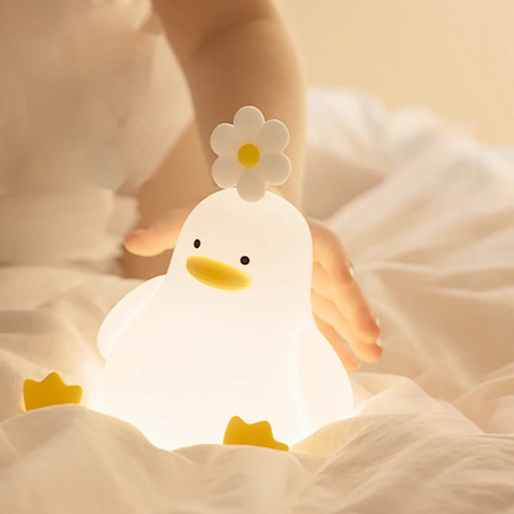 Cute Duck Sillicon Night Light Rechargeable