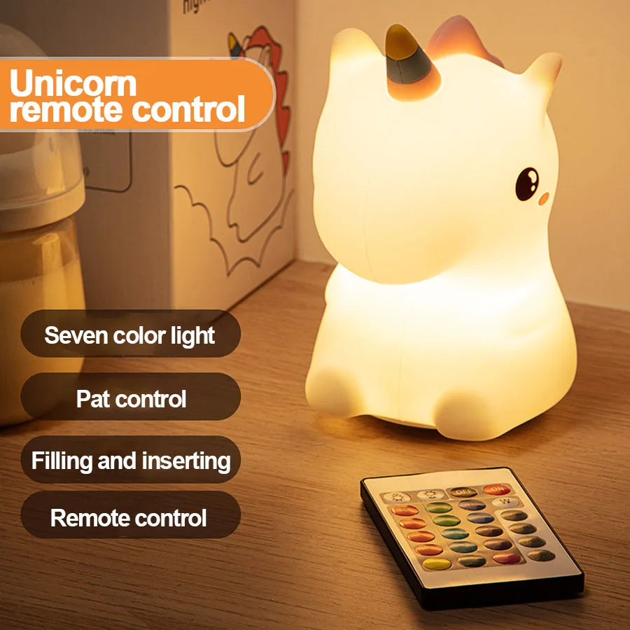 Unicorn Silicone Night Light Rechargeable