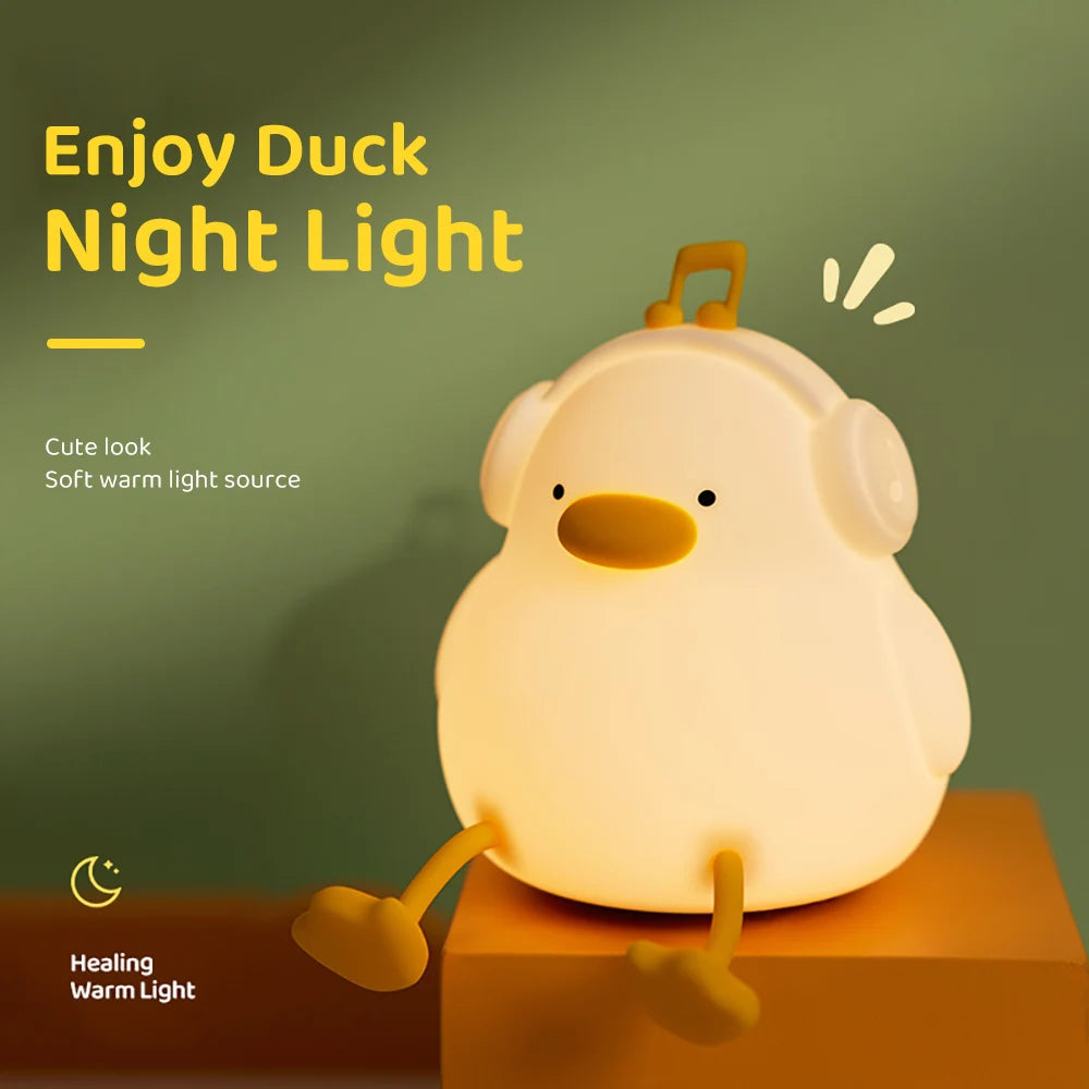 Cute Duck Sillicon Night Light Rechargeable