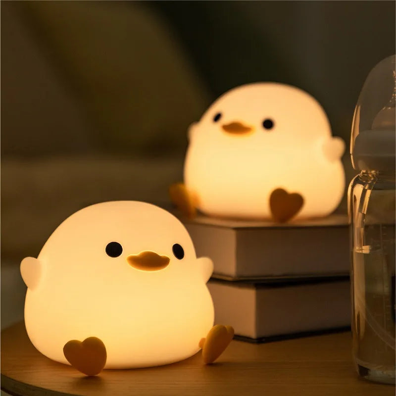 Cute Duck Sillicon Night Light Rechargeable