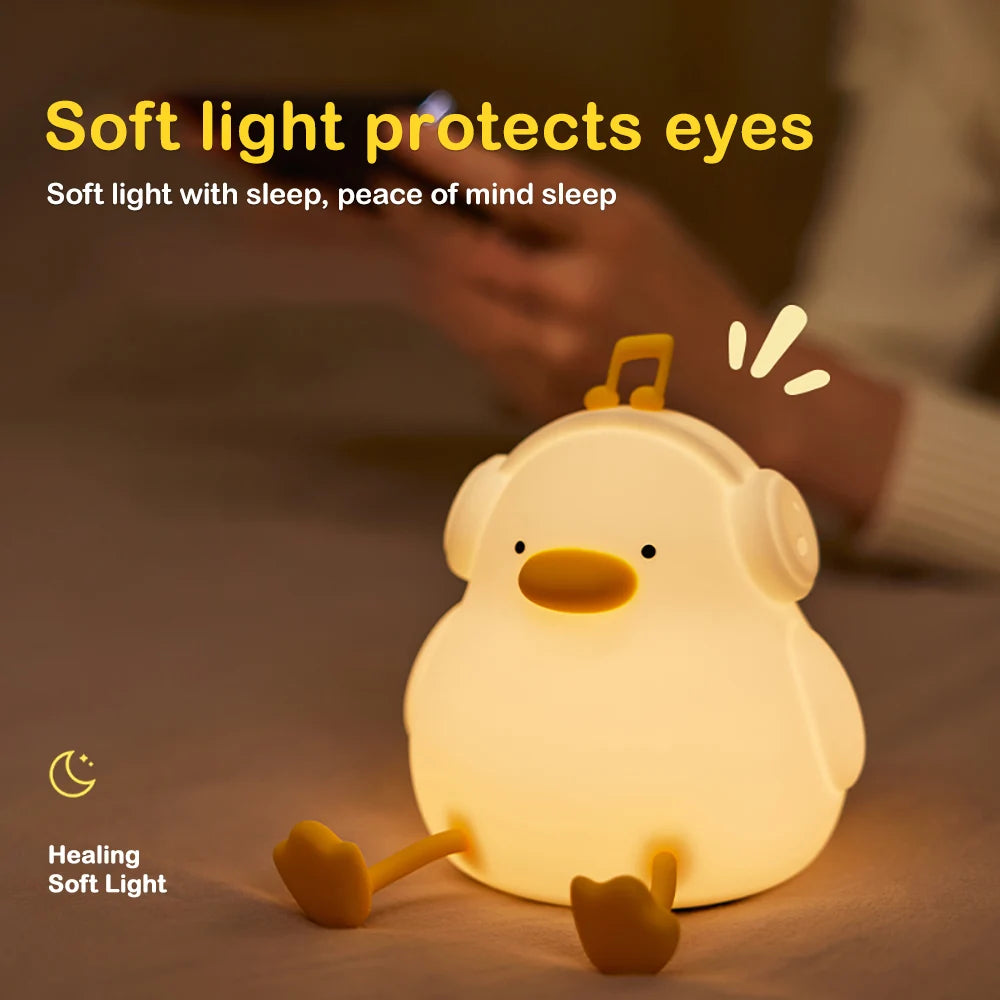 Cute Duck Sillicon Night Light Rechargeable