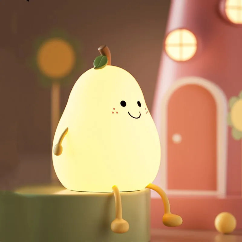 Cute Pear Night Light Rechargeable