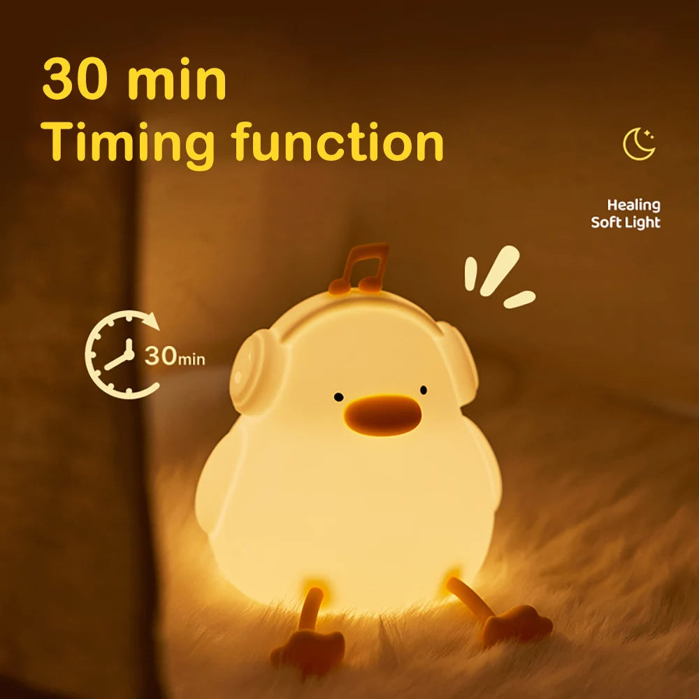 Cute Duck Sillicon Night Light Rechargeable