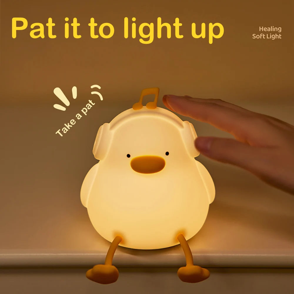 Cute Duck Sillicon Night Light Rechargeable