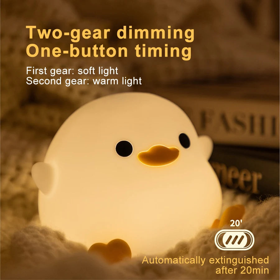 Cute Duck Sillicon Night Light Rechargeable