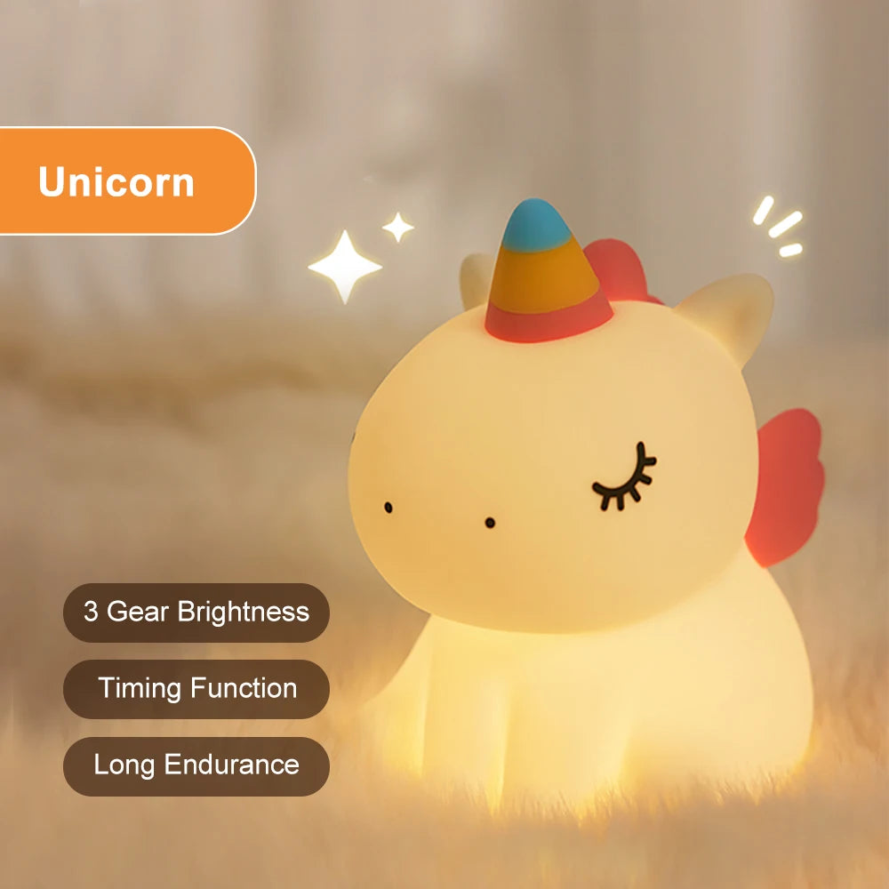 Unicorn Silicone Night Light Rechargeable