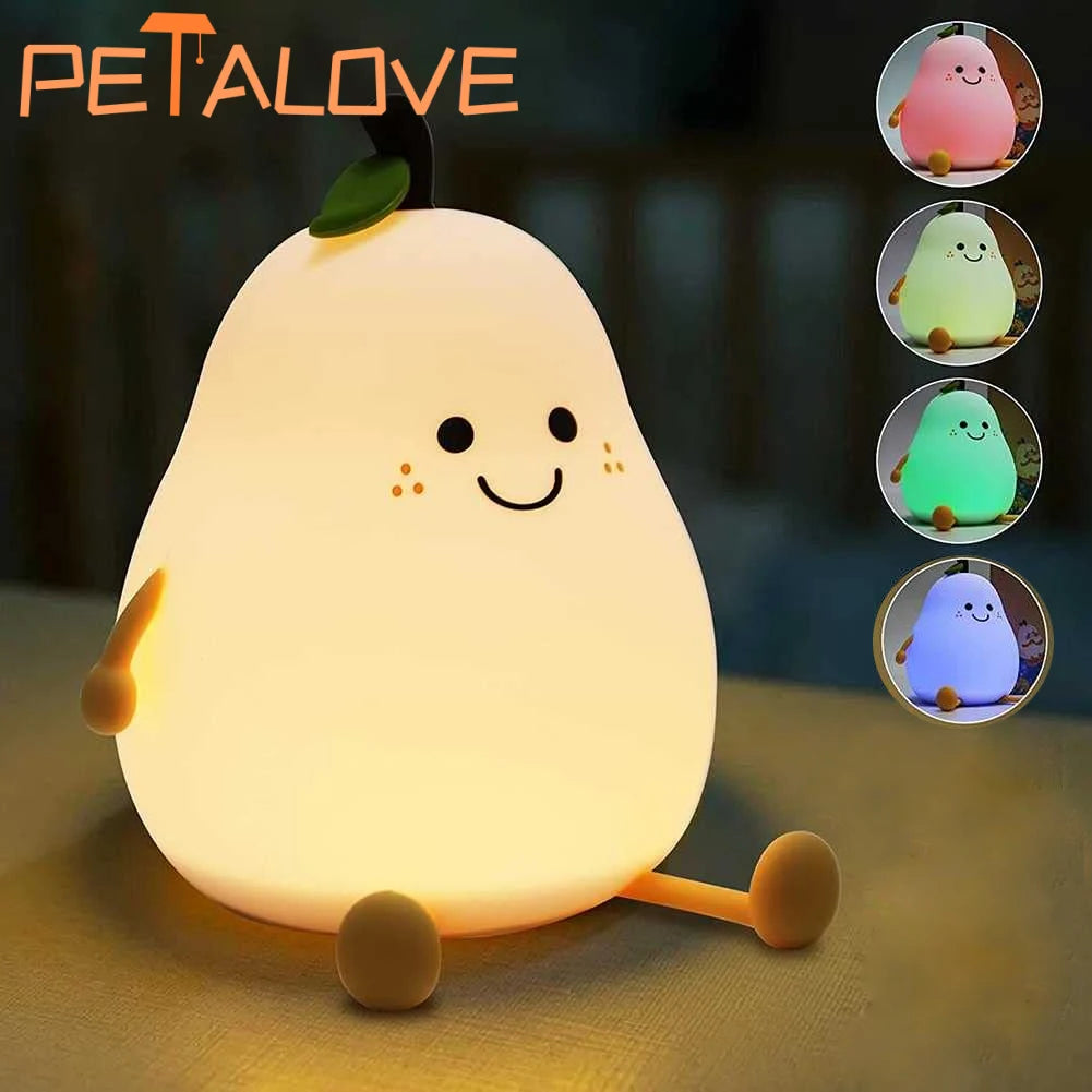 Cute Pear Night Light Rechargeable