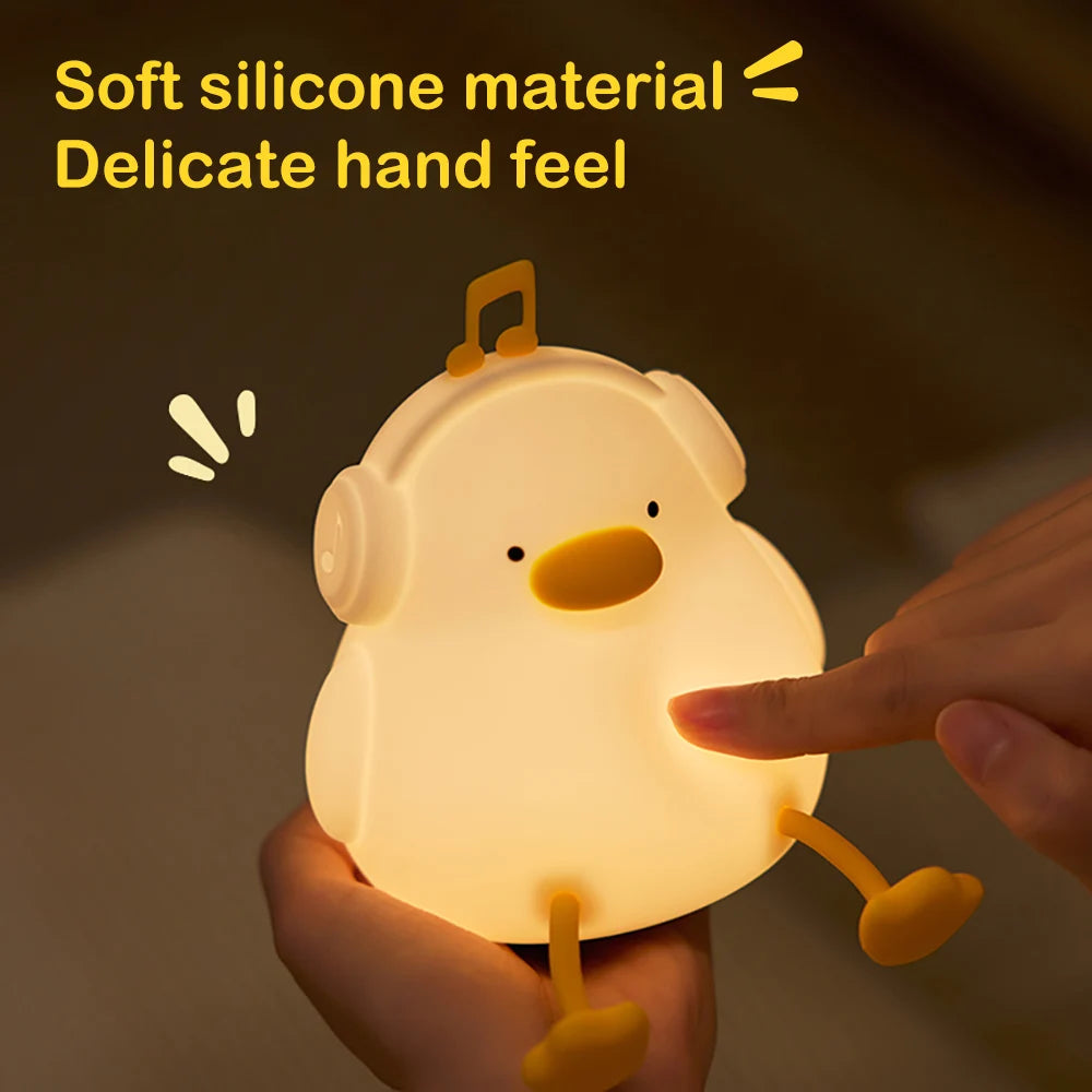 Cute Duck Sillicon Night Light Rechargeable