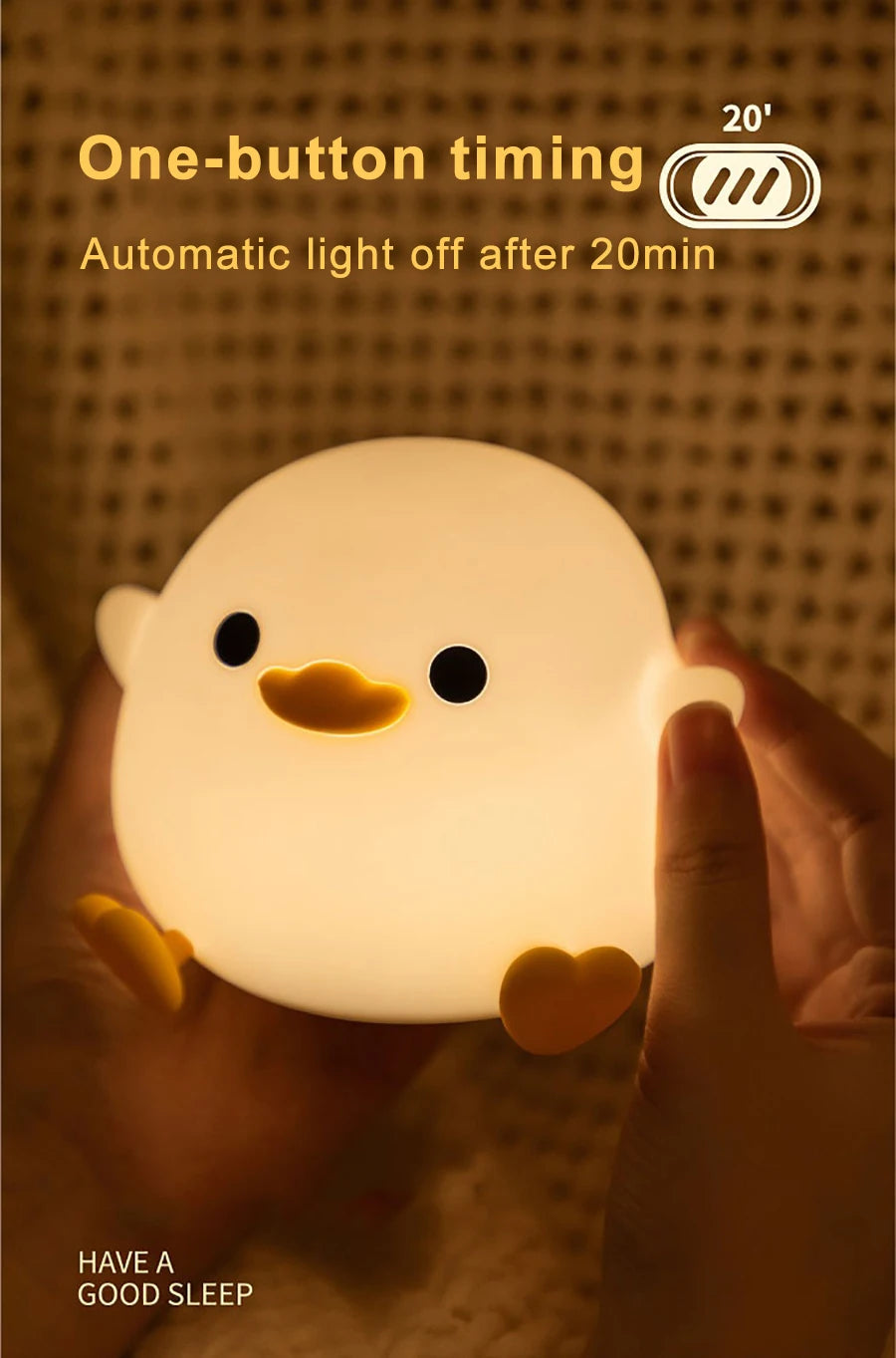 Cute Duck Sillicon Night Light Rechargeable