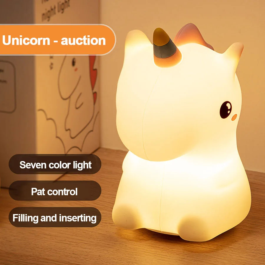 Unicorn Silicone Night Light Rechargeable