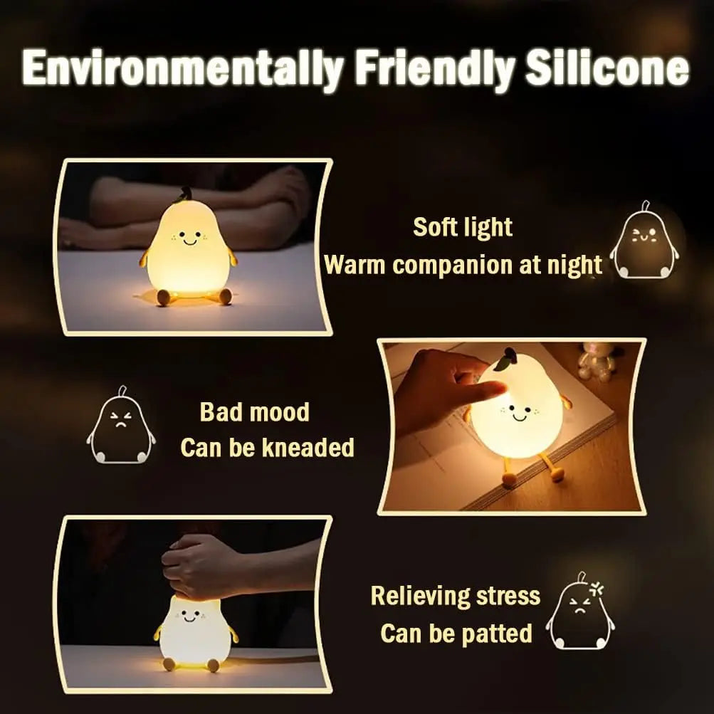 Cute Pear Night Light Rechargeable