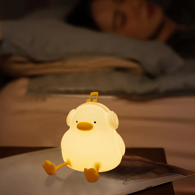 Cute Duck Sillicon Night Light Rechargeable