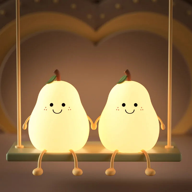 Cute Pear Night Light Rechargeable