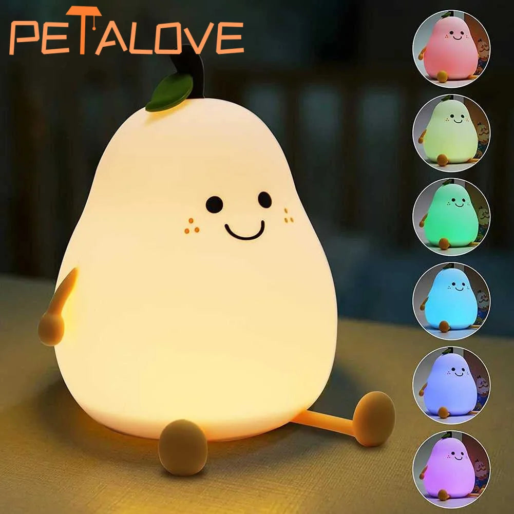 Cute Pear Night Light Rechargeable